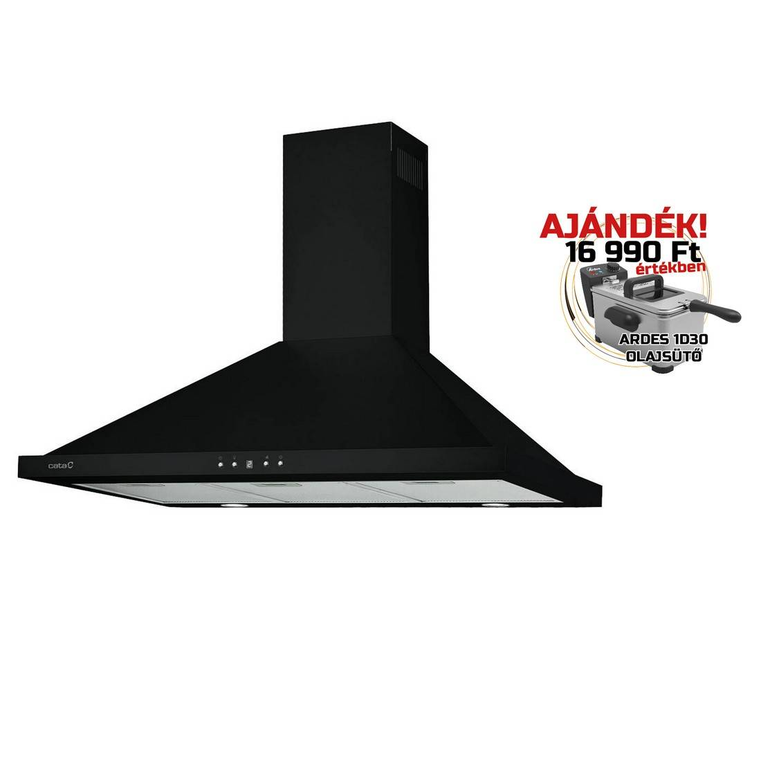 Cata - Extractor de fum Beta PRO 9000 BK negru + friteuză 1D30