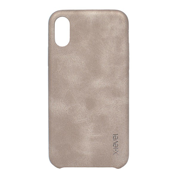 X-LEVEL műanyag telefonvédő (bőr hatású hátlap) ARANYBARNA [Apple iPhone XS 5.8] (5996457825431)