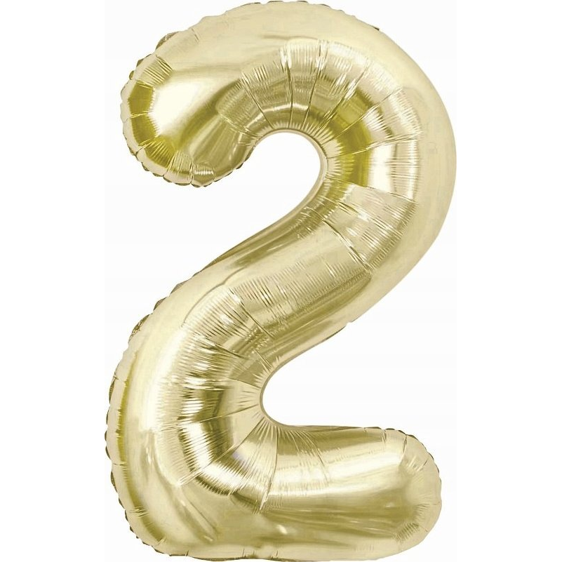 Szám Fólia Lufi - 2-es, 85 cm, Pezsgőszínű (CH-B8H2)