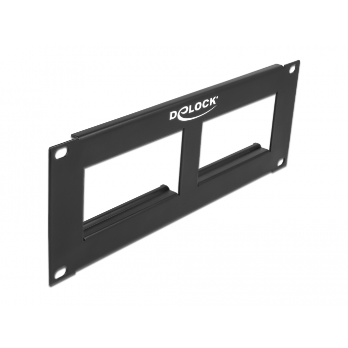 Delock Easy 45 10 patch panel kivágás 2 x 90,5 x 45,2 mm, 2U, fekete (81379) (81379)