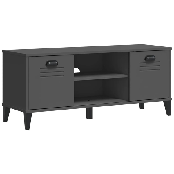 VIKEN antracitszürke tömör fenyőfa cipőtároló pad 106x35x45 cm