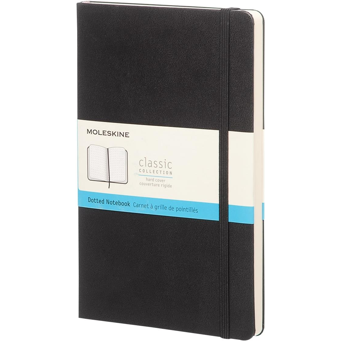 MOLESKINE L, kemény borító, pöttyös, fekete (QP066)