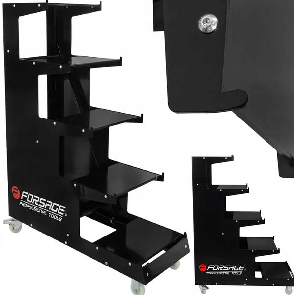 Stojak regał ekspozycyjny mobilny 1350x1000x400mm 5 półek do 300kg