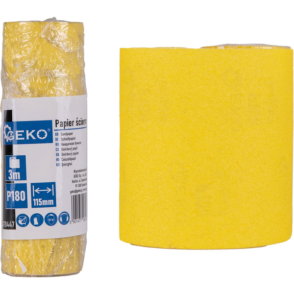 Geko Papier ścierny – rolka 115mm x 3m P180 (100)