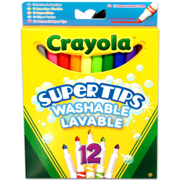 Crayola 7509 Lemosható vastag filctoll - Vegyes színek (12db) (7509)