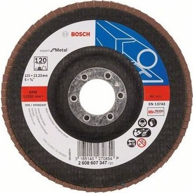 Bosch X551 Zirkon Legyezőtárcsa P120 - 125 mm, O 22.23 mm (2608607347)