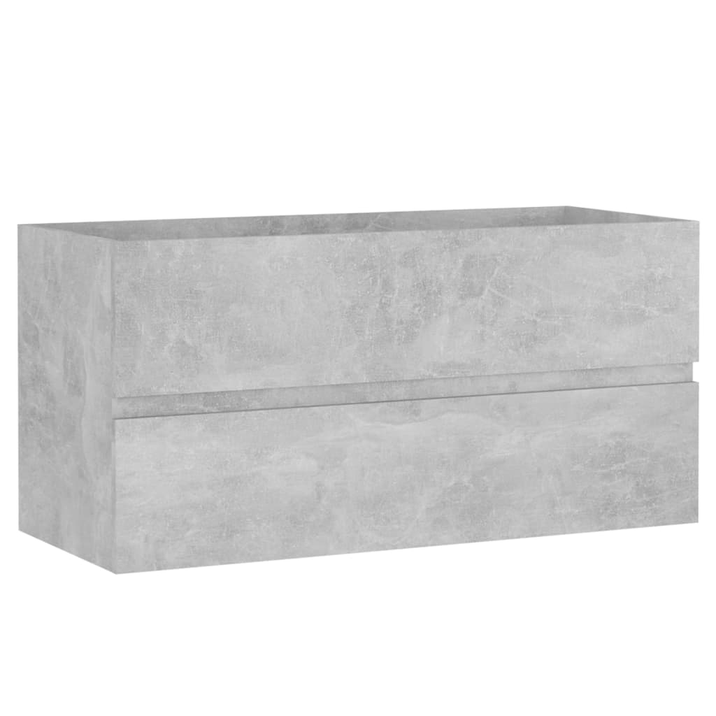 betonszürke forgácslap mosdószekrény 90 x 38,5 x 45 cm (804759)