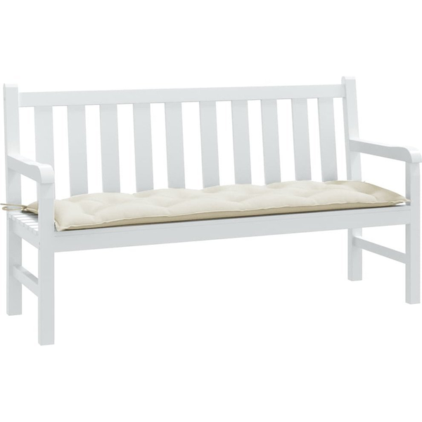 melange krémszínű szövet kerti padpárna 150 x 50 x 7 cm