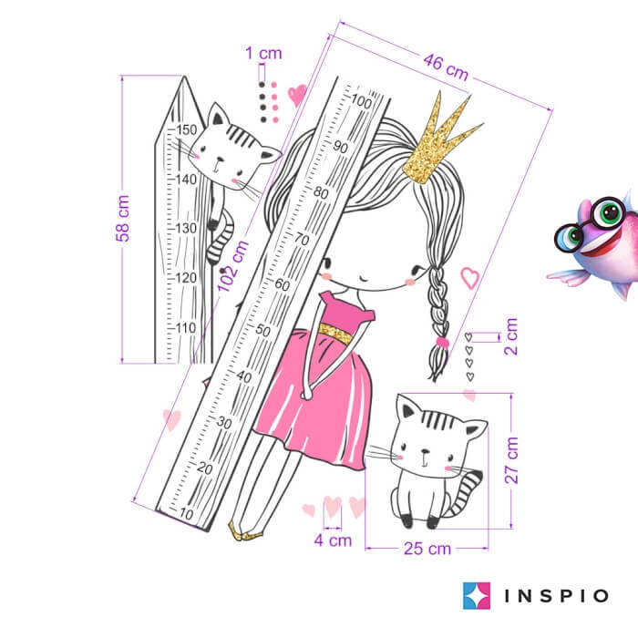 INSPIO magasságmérő - Tündér cicákkal (9024f)