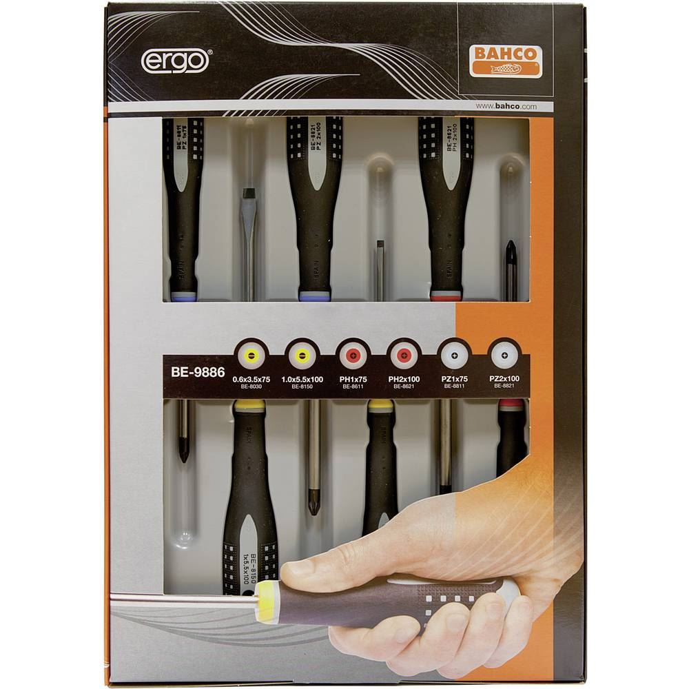 Csavarhúzó készlet, 6 részes, Bahco BE-9886 (BE-9886)