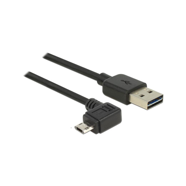 DeLock EASY-USB 2.0 Type-A male > EASY-USB 2.0 Type Micro-B male angled left/right 1m cable Black