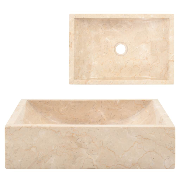 Umywalka vidaXL Umywalka, 45x30x12cm, marmurowa, kremowa (142773)