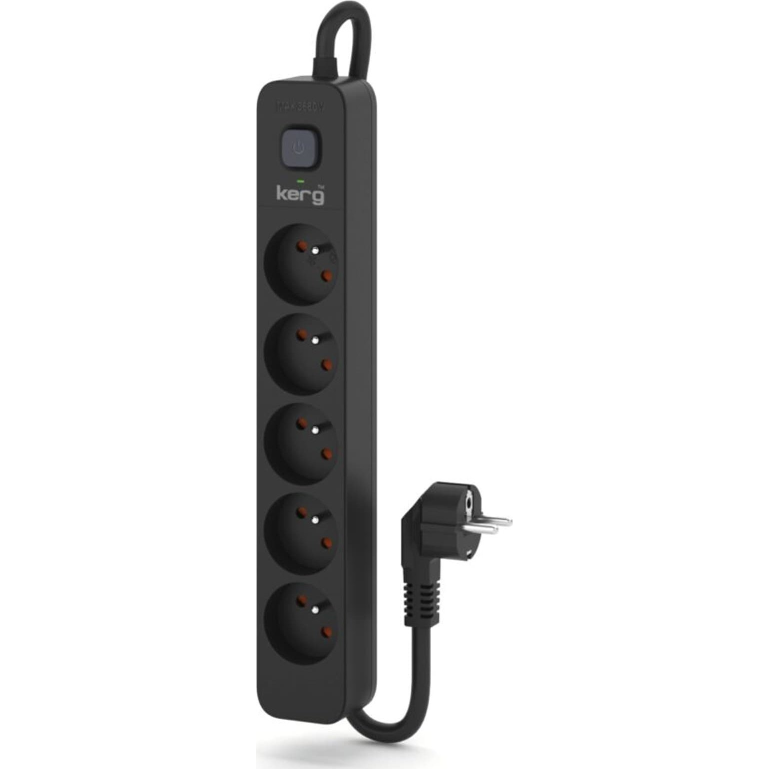 Kerg M02518 Túlfeszültségvédő Elosztó 5 aljzatos 16A 5m - Fekete (M02518)