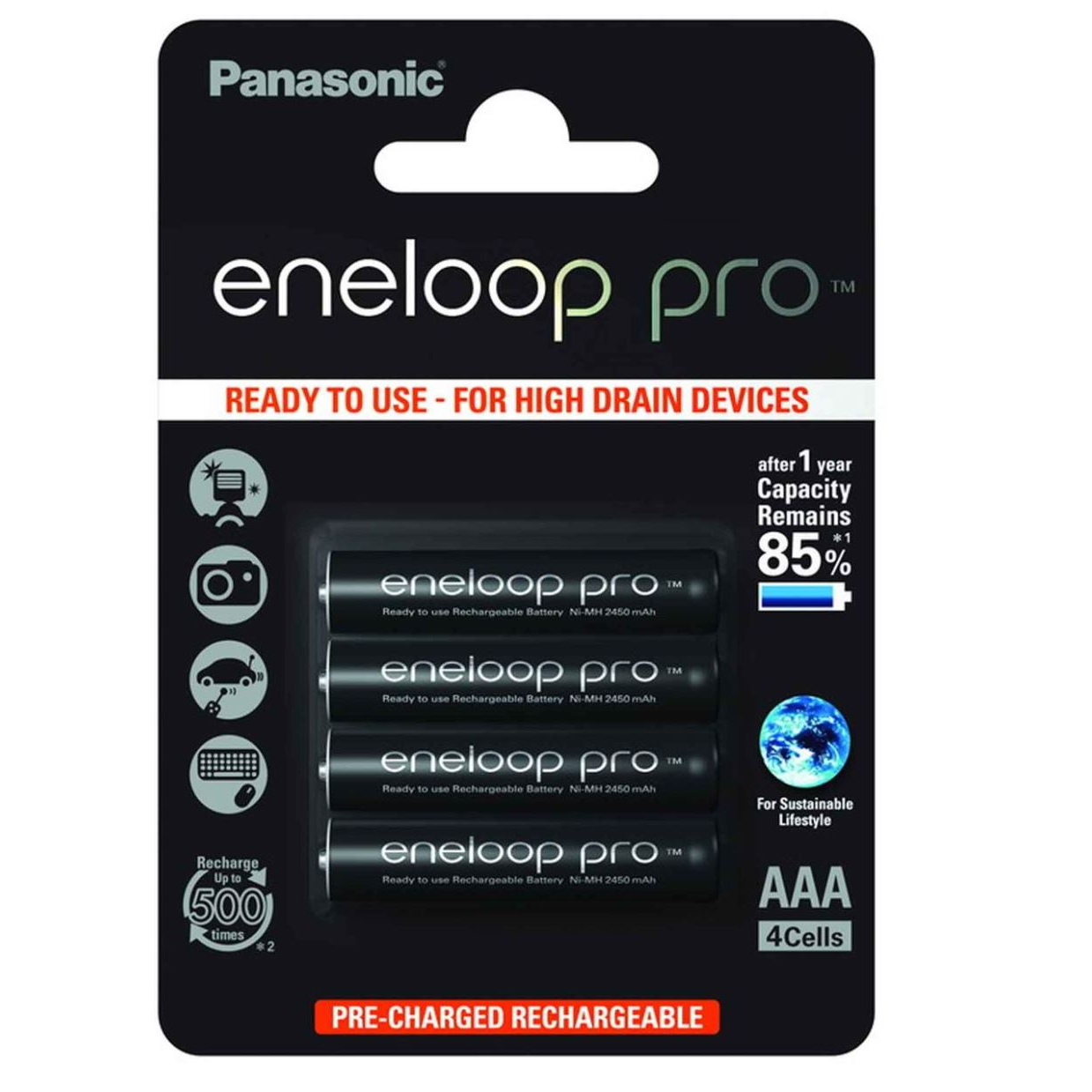 Panasonic Eneloop Pro 1.2V AAA 930mAh akku (4db) /BK-4HCDE-4BE/ Ready to use (BK-4HCDE-4BE)
