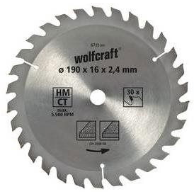 Wolfcraft Körfűrészlap HM 30 fog 190 mm (4006885673601)