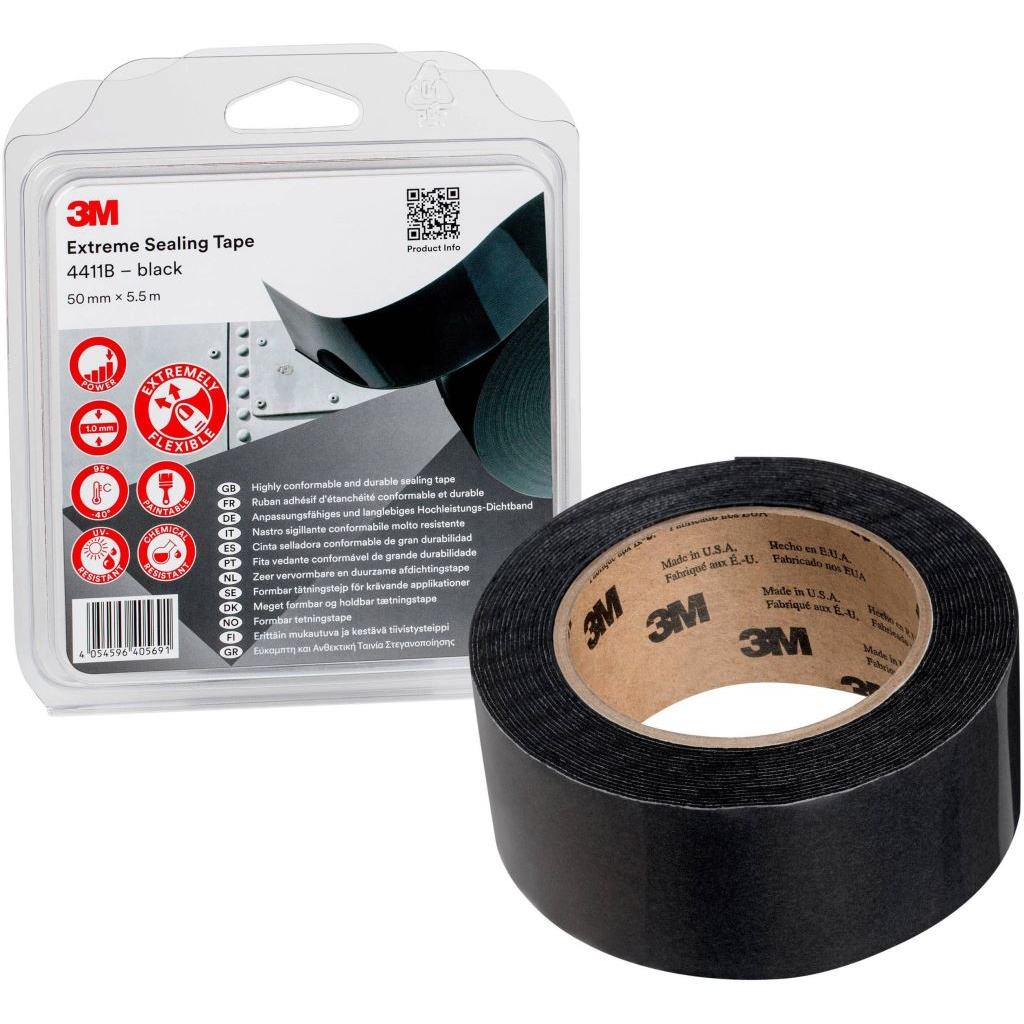 3M 4411B/IPS extrém tömítőszalag, fekete, 5.5 m x 50 mm (4411B/IPS)