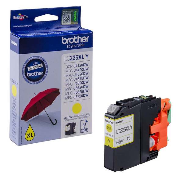 Brother LC-225XLY blækpatron 1 stk Original Højt (XL) udbytte Gul