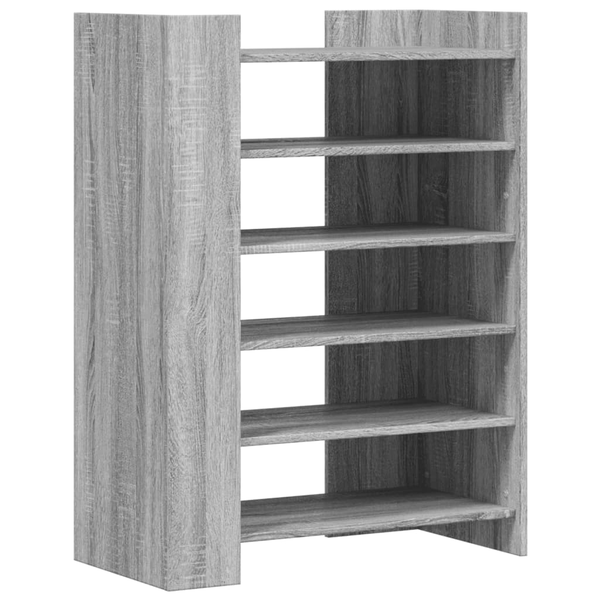 szürke sonoma színű szerelt fa cipőszekrény 74,5 x 37,5 x 100cm