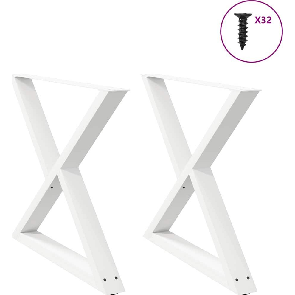 étkezőasztal lábak 2 db Fehér 90x(72-73,3) cm acél (4012733)