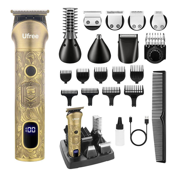 Ufree U-1779 Комплект машинка за подстригване 7 в 1, батерия, метален дизайн