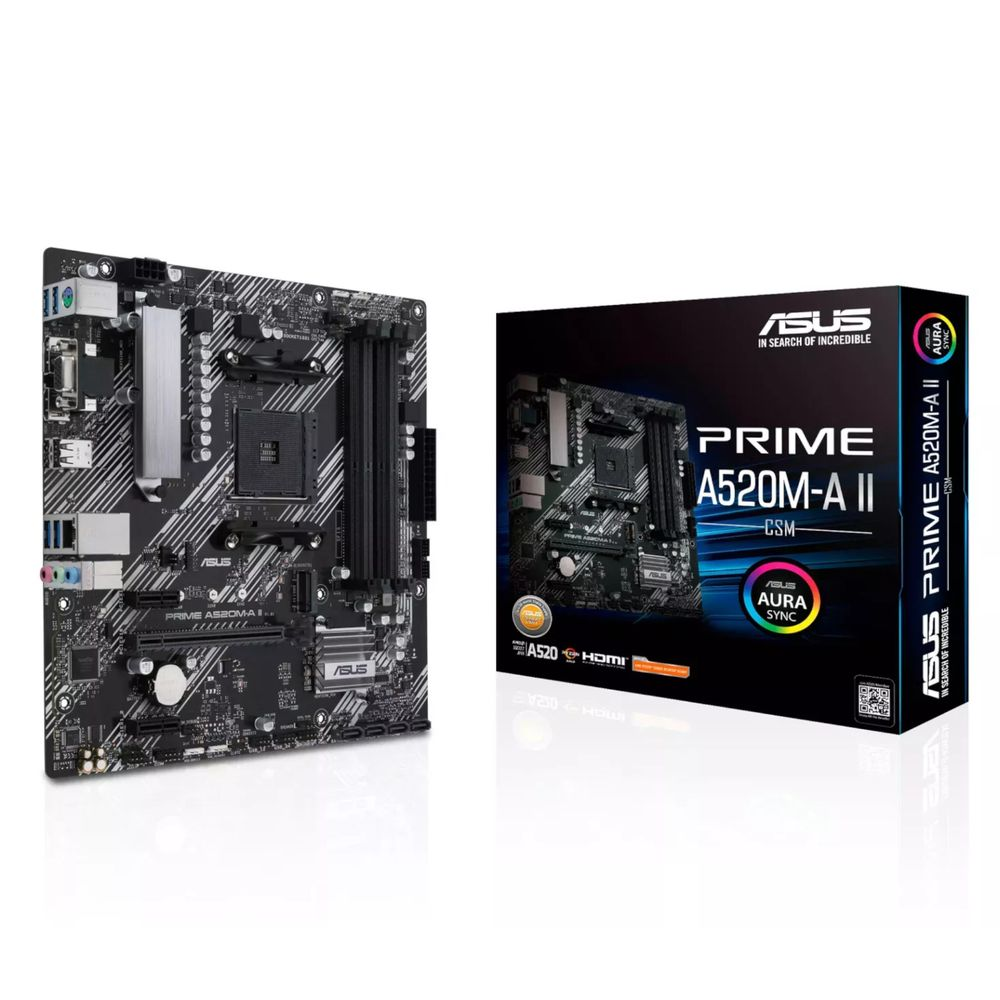 ASUS PRIME A520M-A II/CSM AMD A520 AM4 foglalat Micro ATX (90MB17H0-M0EAYC)