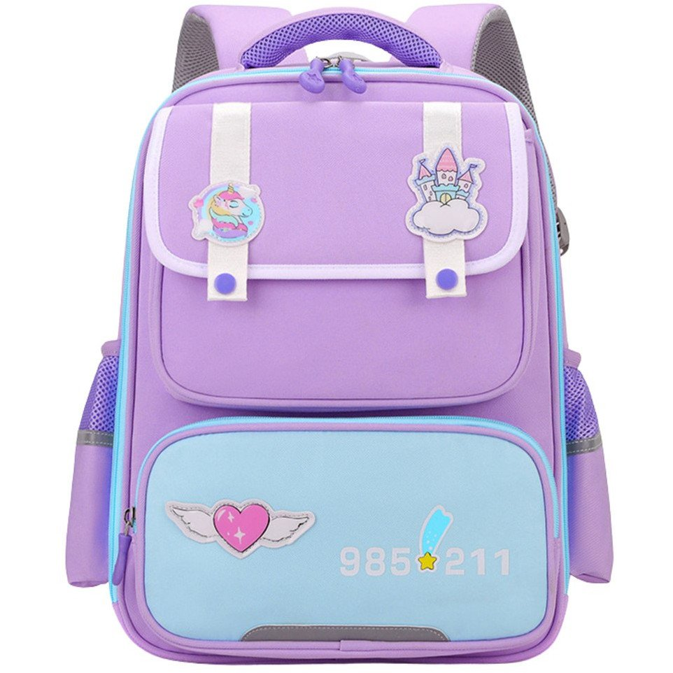 Iskolai Hátizsák Foltokkal Mellpánttal Lila 16L (22003)