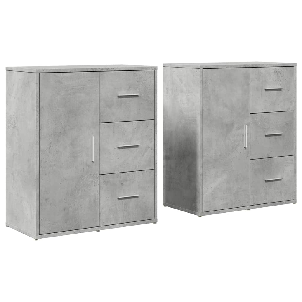 2 db betonszürke szerelt fa tálalószekrény 60 x 31 x 70 cm (3276556)