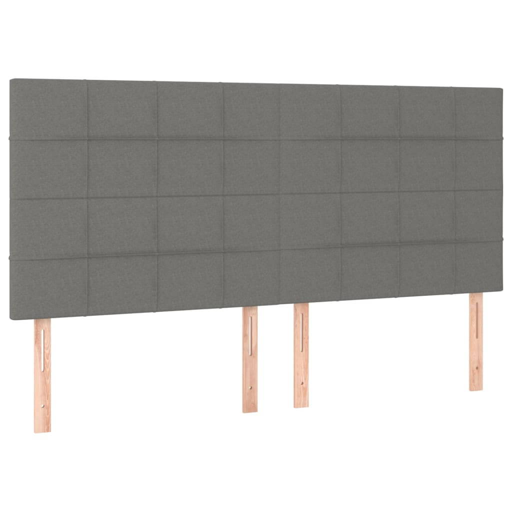 4 db sötétszürke szövet fejtámla 80 x 5 x 78/88 cm (3116339)