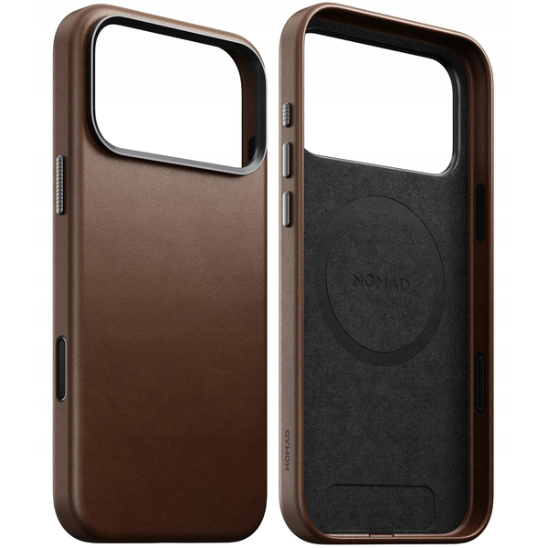 Nomad 294440 Traditional Leather Case for iPhone 17 Pro Max Brown, Mobiltelefon tok