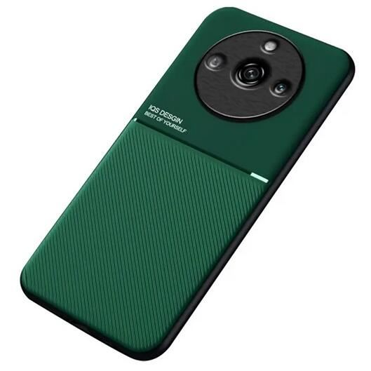 Gigapack Realme 11 Pro Plus mágneses, bőr hatású, csíkos mintás tok sötétzöld (GP-149501) (GP-149501)