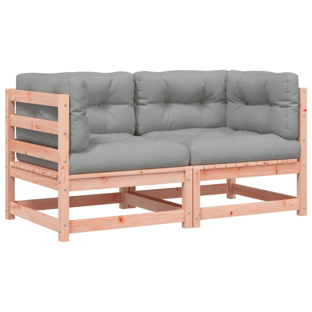 2 db tömör duglászfenyő kerti sarokkanapé párnával (838075)