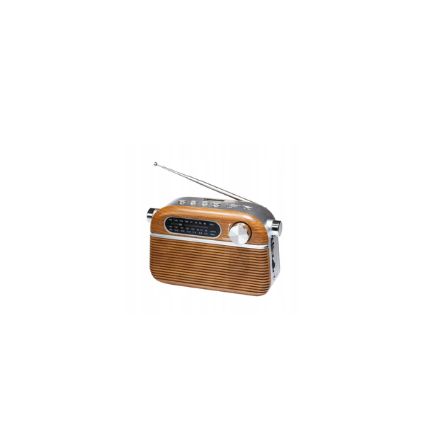 Radio Tiross TS-461, AM/FM, Bluetooth, USB, 12.5 x 20 x 7 cm, Maro/Argintiu