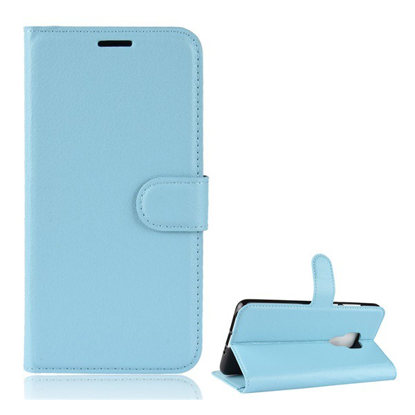 Tok álló, bőr hatású (FLIP, oldalra nyíló, asztali tartó funkció, prémium) VILÁGOSKÉK [Huawei Mate 20] (5996457821822)