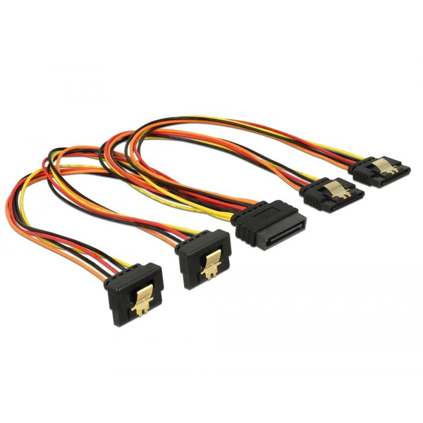 SATA 15Pin > 2x gewinkelt (unten) + 2x gerade (30cm)