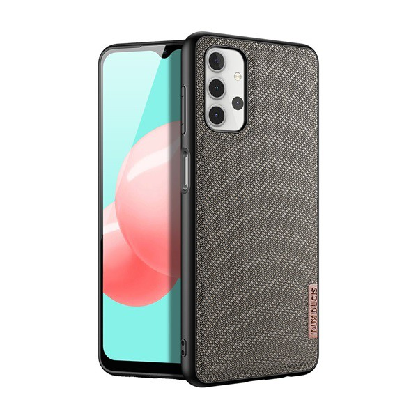 DUX DUCIS FINO szilikon telefonvédő (műanyag belső, közepesen ütésálló, rács minta) BARNA [Samsung Galaxy A32 5G (SM-A326)] (5996591035147)