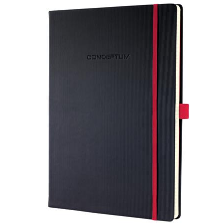 Sigel Conceptum Red Edition A4 Lined 194 страници Ексклузивен черно-червен бележник с твърди корици