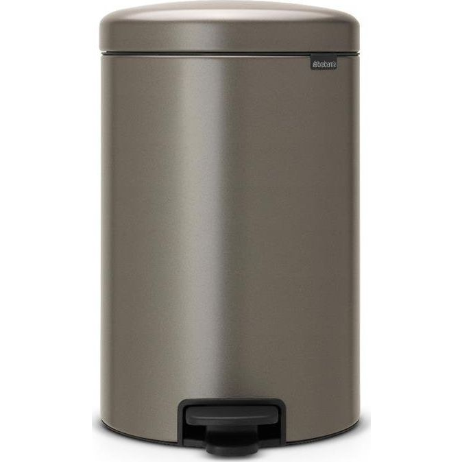 Brabantia NewIcon pedálos hulladékgyűjtő szagmentesen záródó Soft-Close fedél, műanyag tartály, 20L - Y méret, acél, platinaszürke - 114045 (114045)