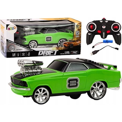 Drift 360 Távirányítós Autó - 1:18, Narancssárga Lámpákkal