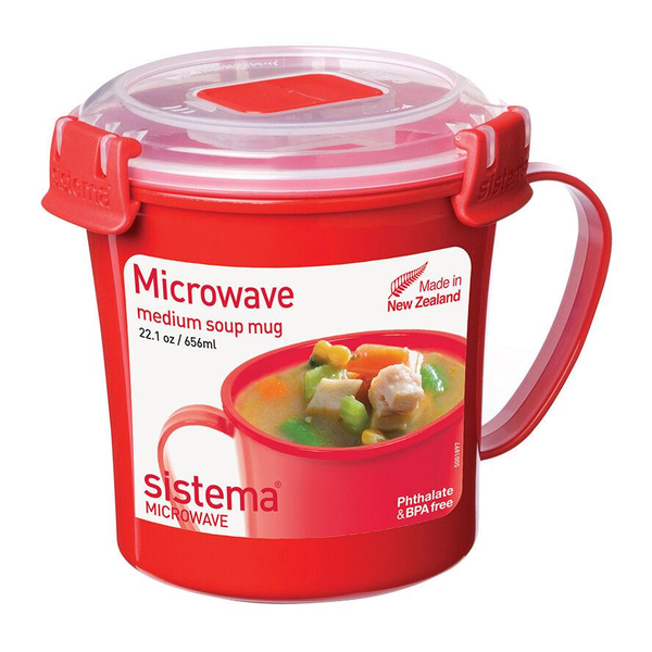 Sistema 1107 Levescsésze Műanyag ételtároló 0,65L - Piros / átlátszó