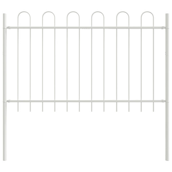 Kerítés Íves Felsővel - Fehér - 1,7x1,2 m - Acél