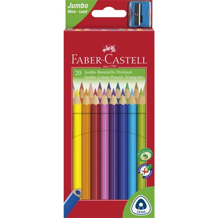 Faber-Castell Jumbo Háromszögletű Színes ceruza készlet - 20 különböző szín (116520)