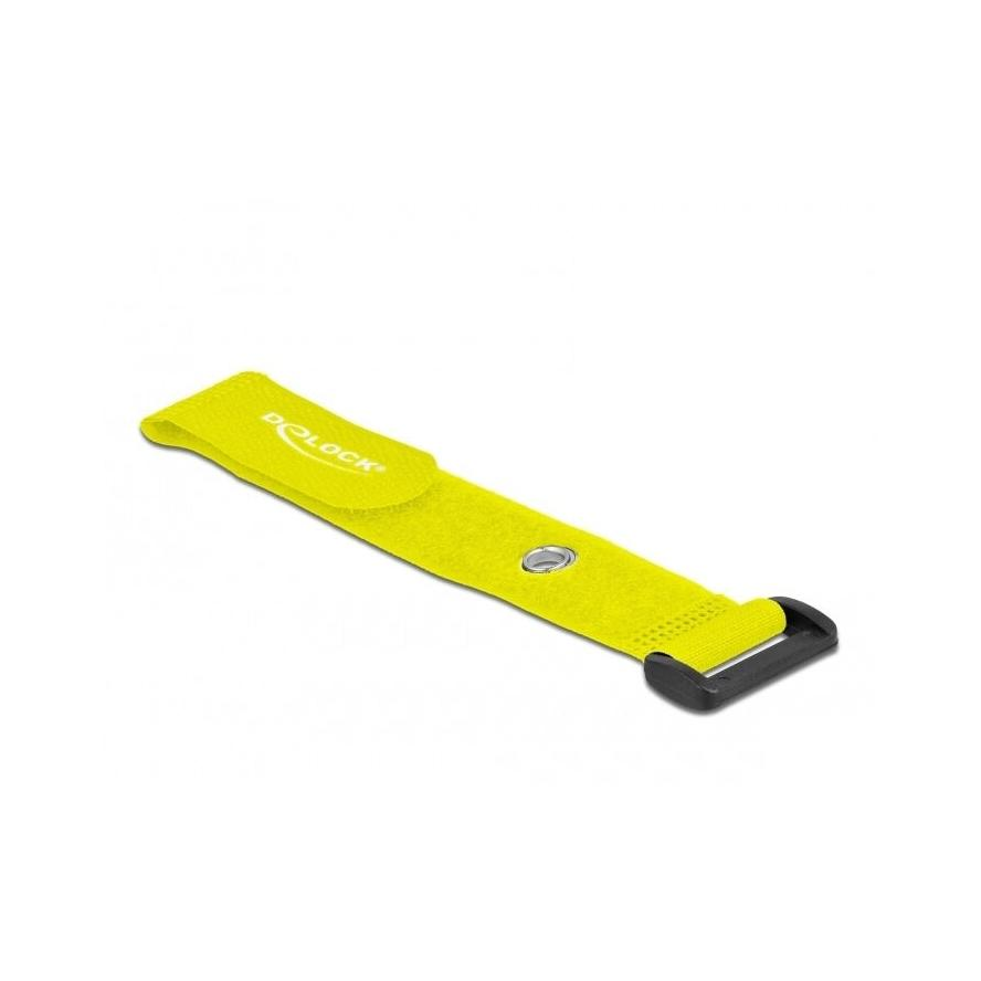 Delock Befűzős kábelkötegelő tépőzárral és szorító karikával hossza 190 mm, szélessége 25 mm, 5 db. (19547)