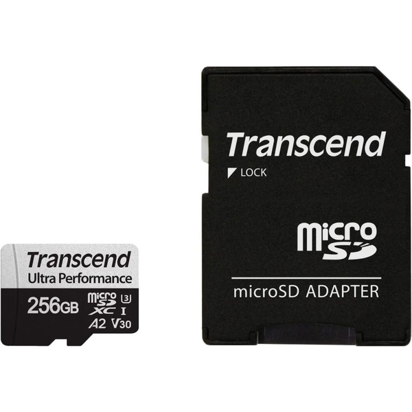 256GB microSDXC Transcend 340S U3 V30 A2 CL10 + adapter (TS256GUSD340S)