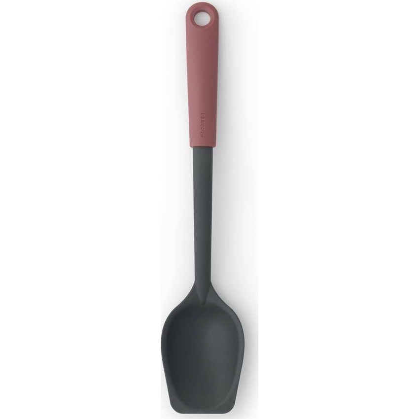 Brabantia Tasty+ Cook & Serve tálalókanál, lapos kaparóéllel, beépített serpenyőtartóval, akasztóval, hőálló, műanyag, szőlőpiros - 122743 (122743)