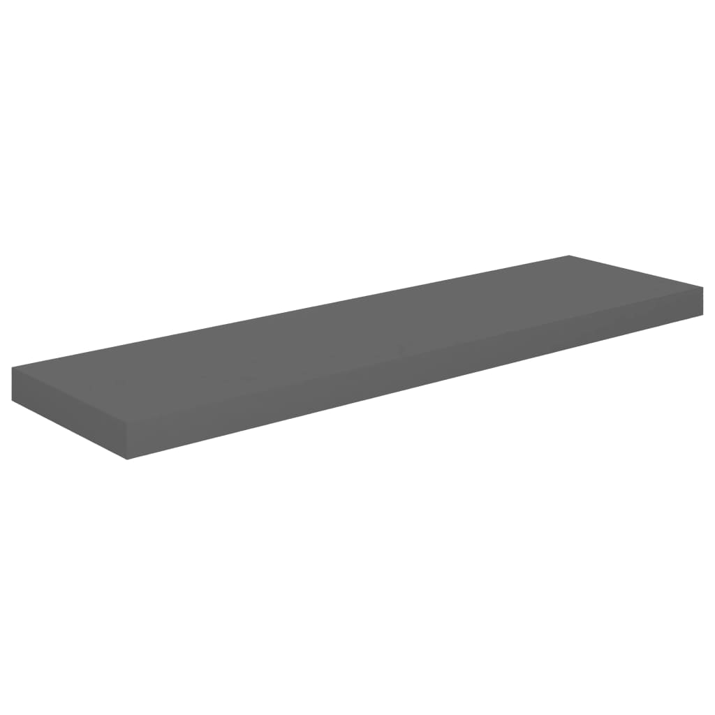 magasfényű szürke MDF fali polc 90 x 23,5 x 3,8 cm (323796)