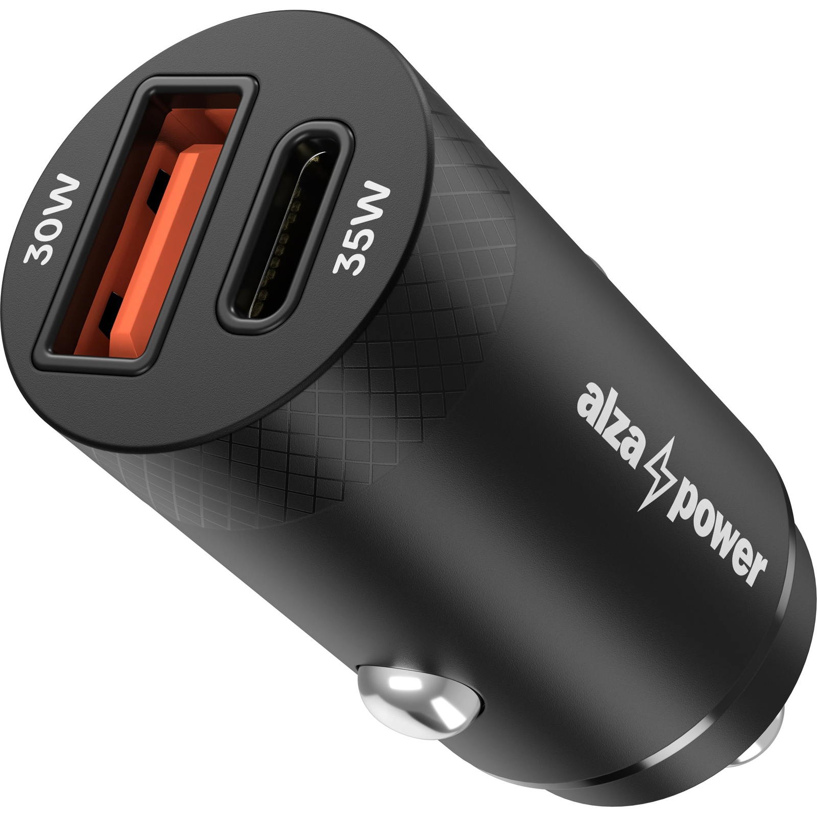AlzaPower Car Charger M220 USB-A + USB-C Power Delivery 35W - fekete (APW-CC2PD01AB)