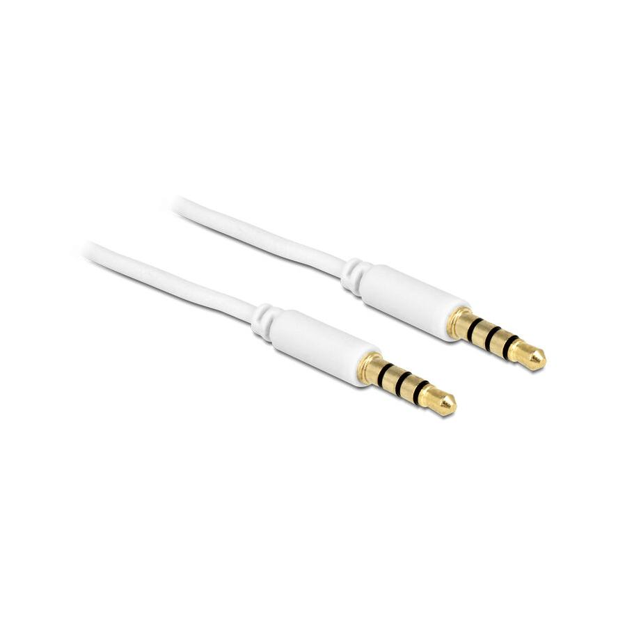 DeLock Cable Stereo Jack 3.5 mm 4 pin male > male 1m White (83440)