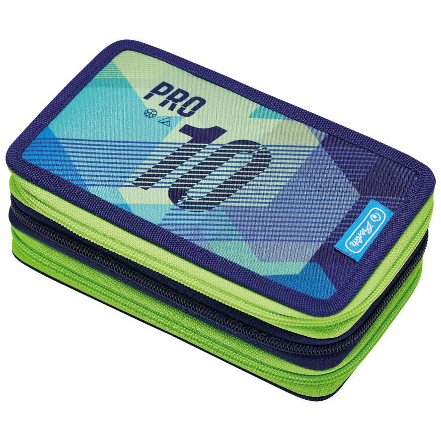 Herlitz TriCase Green Goal 3 emeletes töltött tolltartó - Zöld (50038787)