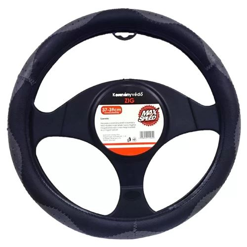 Homasita Калъф за волан изкуствена кожа ZIG 71-39см цвят черно-сив (83ZIG) (83ZIG)