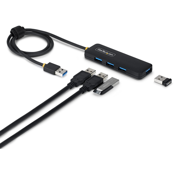 StarTech.com H5A4A-USB-HUB-2 interface hub USB 3.2 Gen 1 (3.1 Gen 1) Type-A 5000 Mbit/s Sort